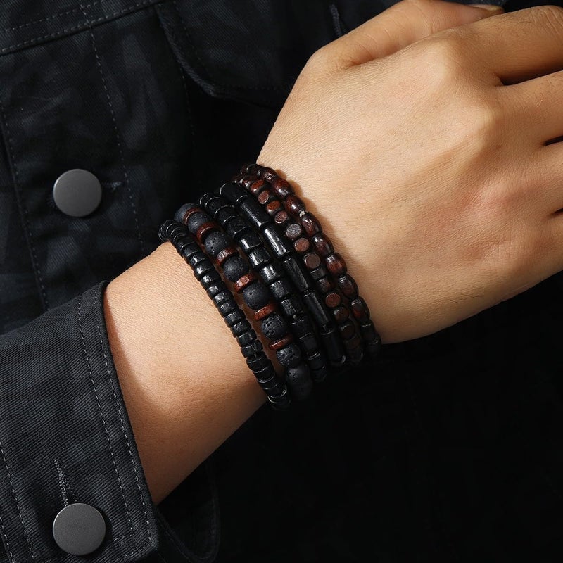 JAVMOO Gothic Bracelet Adjustable Punk Braided Leather Multilayer Grunge Set Bracelets Emo Metal Cuff Wrap Bangles Meaningful Gift - Image 5